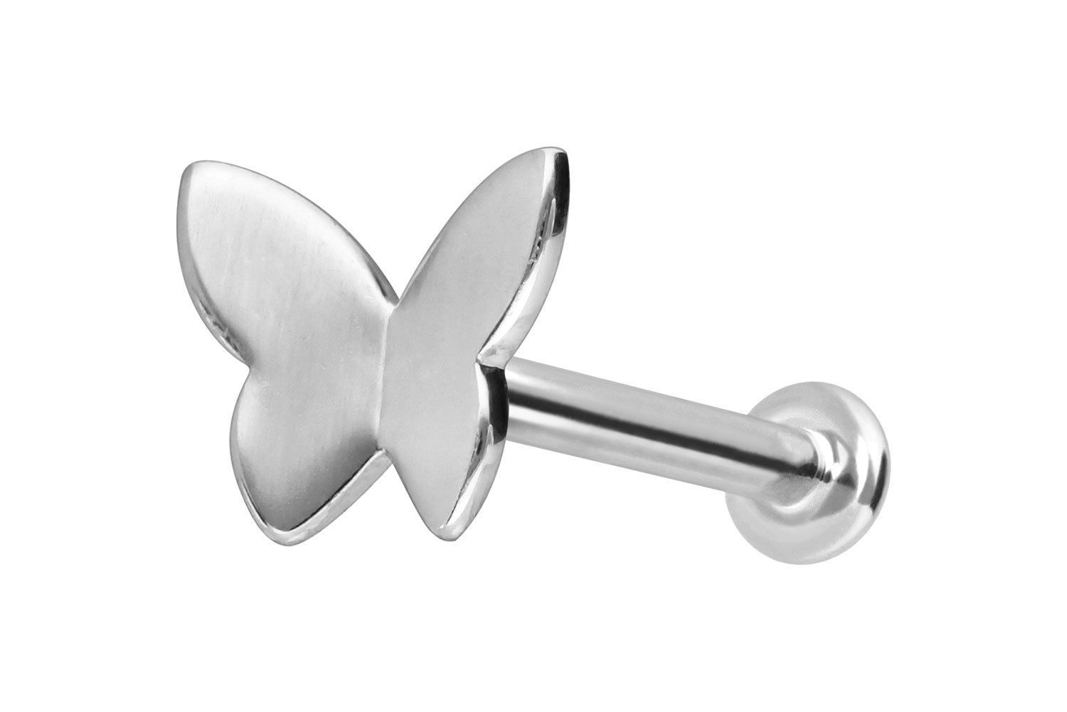 14 Karat Gold Labret Piercing mit Push Fit SCHMETTERLING